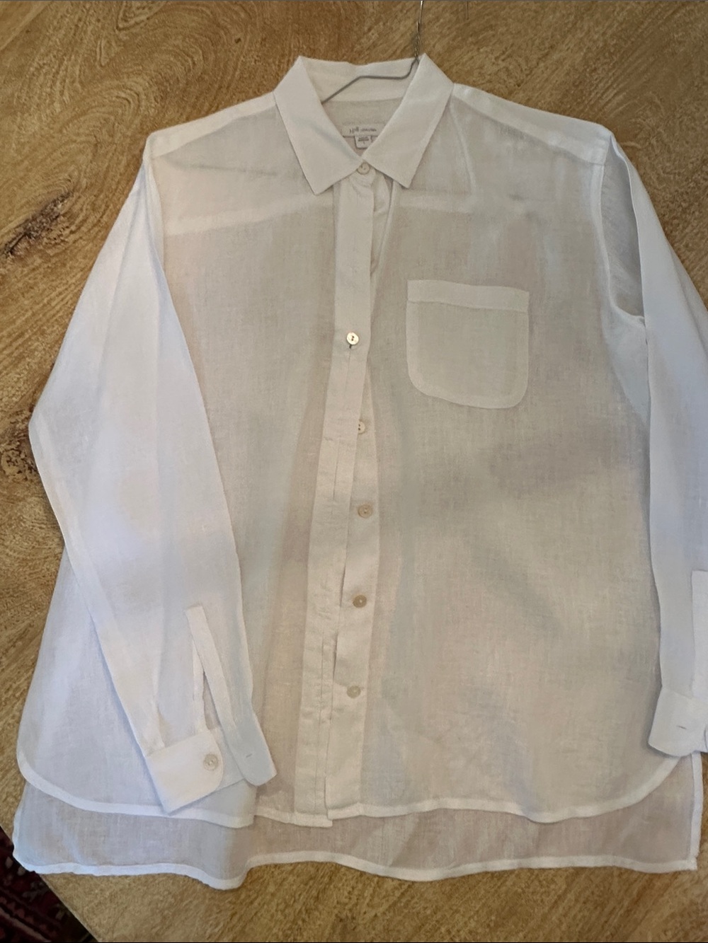 J. Jill White Sheer Button-Down Shirt